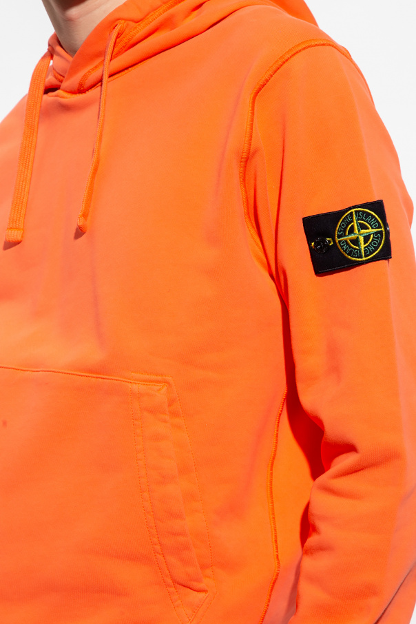 Stone island best sale hoodie orange